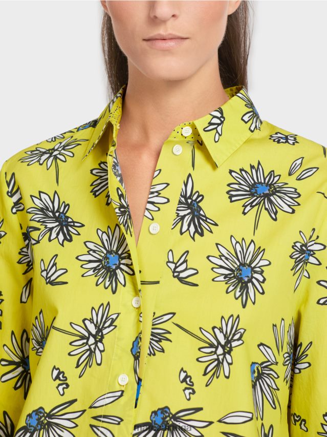 apģērbs zaļais sērs VRBHXD991 Marc Cain \"pārdomājiet kopā\" ​​ziedu blūze