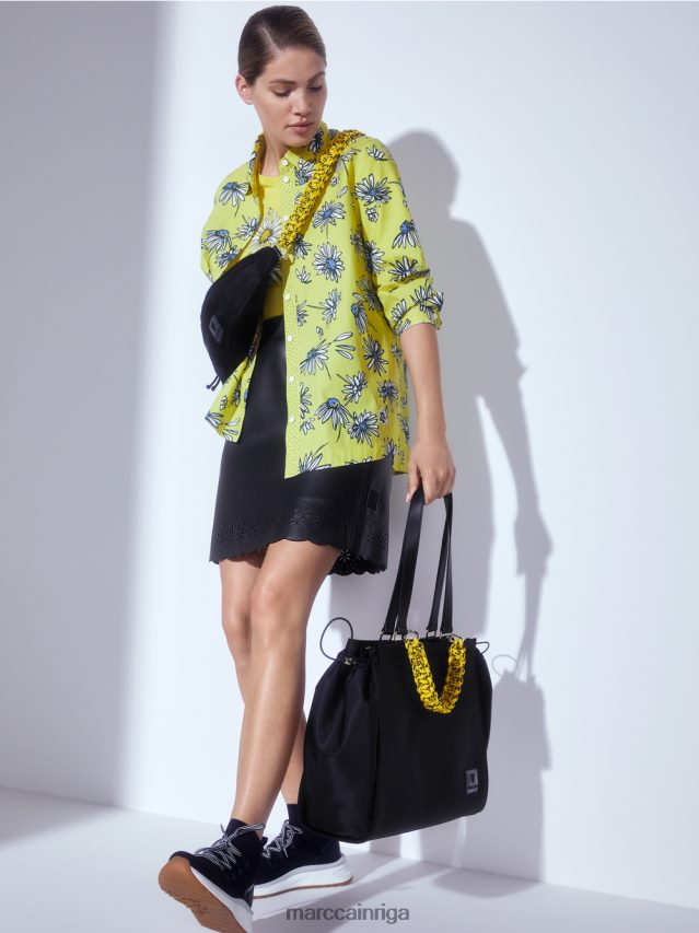 apģērbs zaļais sērs VRBHXD991 Marc Cain \"pārdomājiet kopā\" ​​ziedu blūze