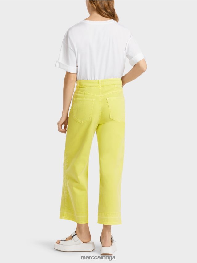 apģērbs citrona piliens VRBHXD793 Marc Cain izšūti \"rethink together\" džinsi
