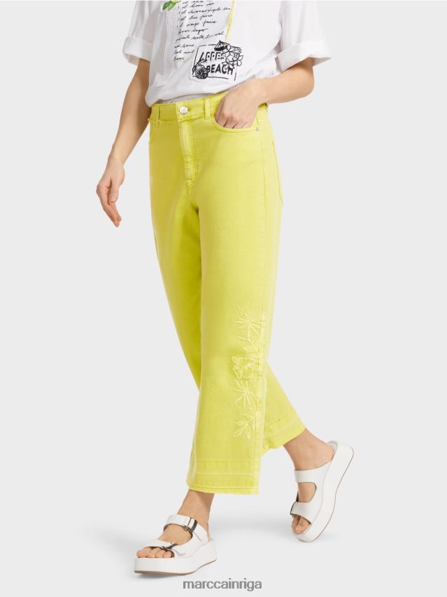 apģērbs citrona piliens VRBHXD793 Marc Cain izšūti \"rethink together\" džinsi
