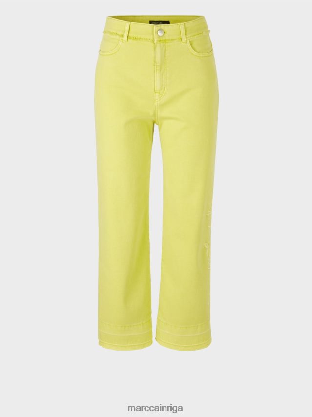 apģērbs citrona piliens VRBHXD793 Marc Cain izšūti \"rethink together\" džinsi
