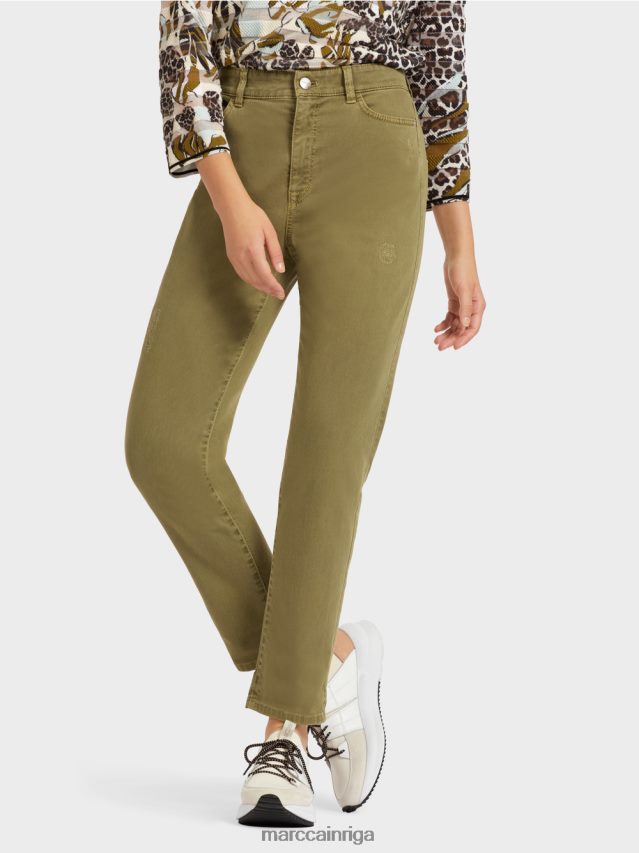 apģērbs dzeltena olīva VRBHXD809 Marc Cain \"pārdomājiet kopā\" ​​džinsus