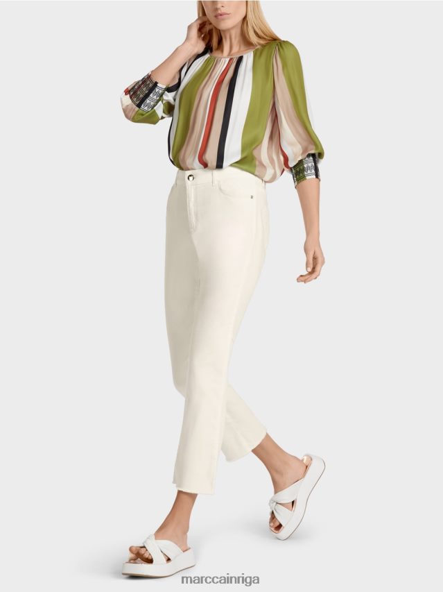 apģērbs gandrīz balts VRBHXD794 Marc Cain "pārdomājiet kopā" ​​piecu kabatu džinsus