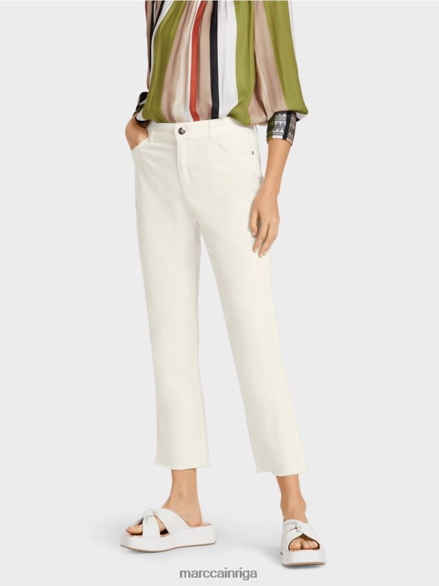 apģērbs gandrīz balts VRBHXD794 Marc Cain \"pārdomājiet kopā\" ​​piecu kabatu džinsus