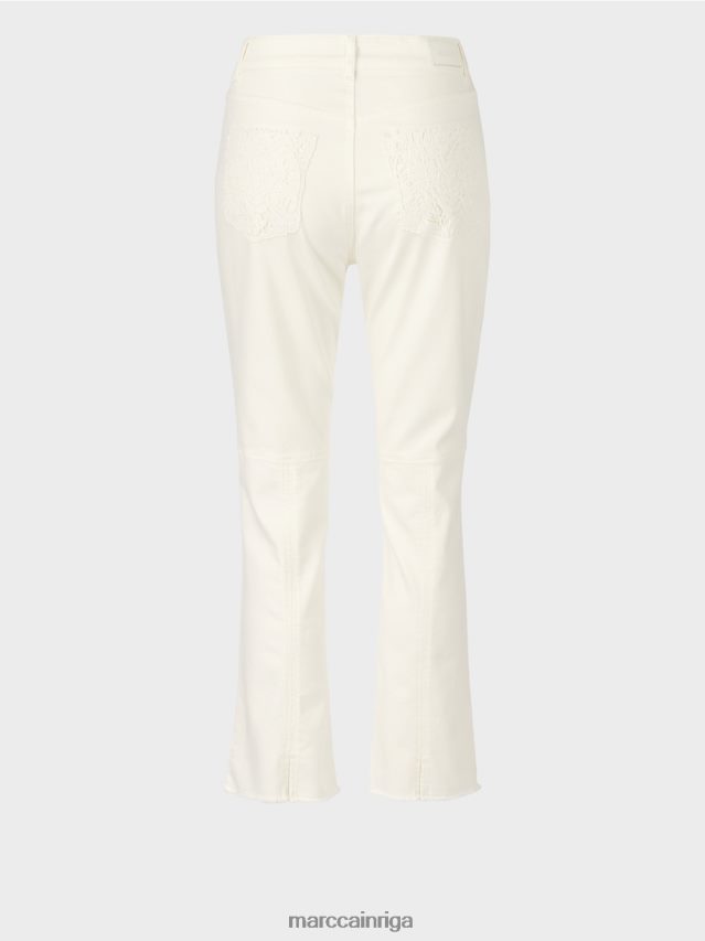 apģērbs gandrīz balts VRBHXD794 Marc Cain \"pārdomājiet kopā\" ​​piecu kabatu džinsus