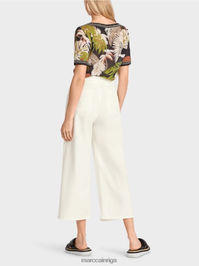 apģērbs gandrīz balts VRBHXD795 Marc Cain \"pārdomājiet kopā\" ​​piecu kabatu džinsus