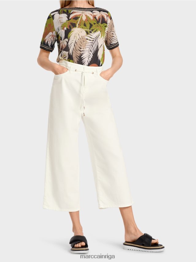 apģērbs gandrīz balts VRBHXD795 Marc Cain \"pārdomājiet kopā\" ​​piecu kabatu džinsus