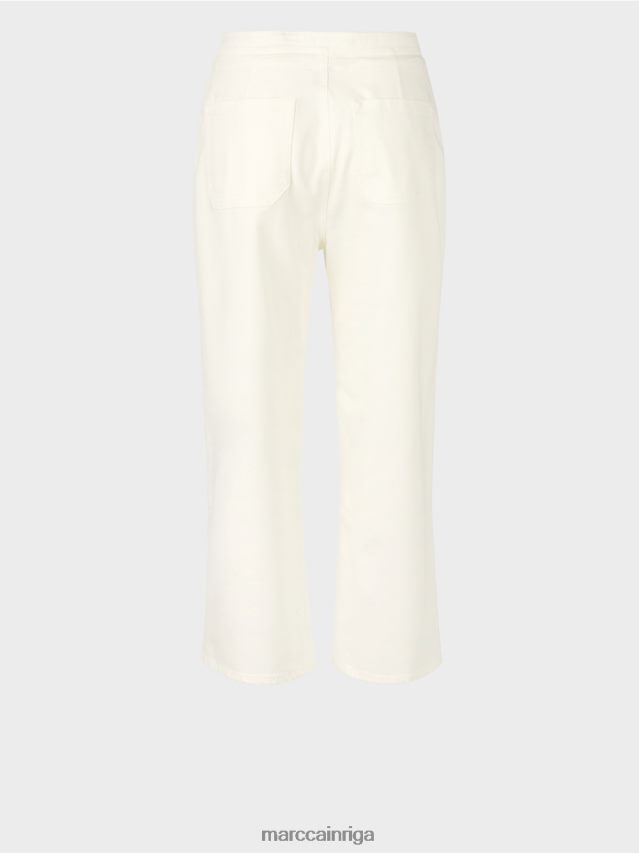 apģērbs gandrīz balts VRBHXD795 Marc Cain \"pārdomājiet kopā\" ​​piecu kabatu džinsus