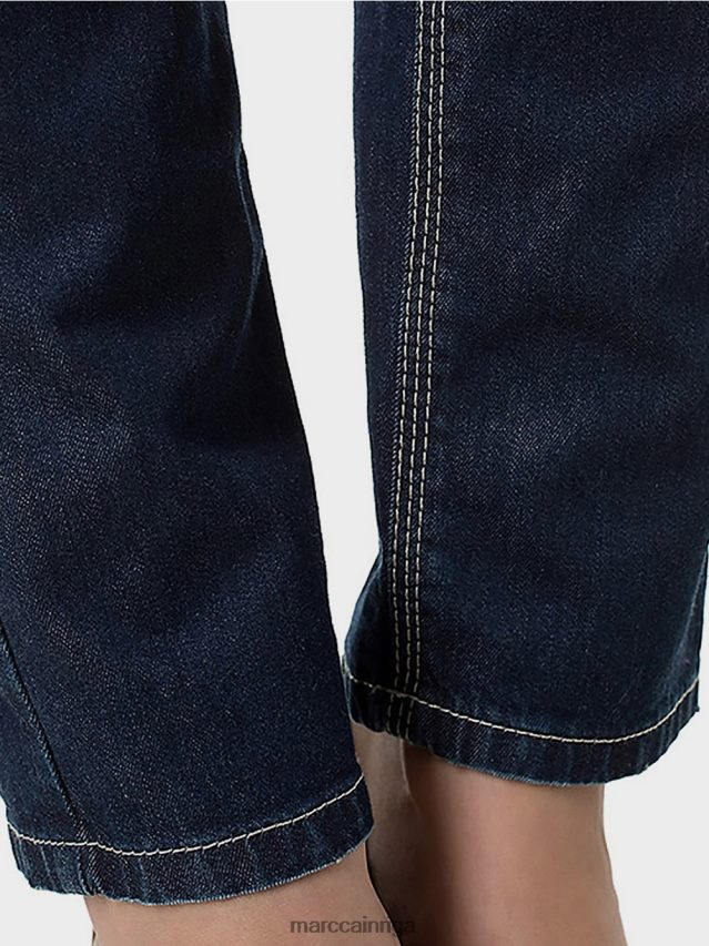 apģērbs tumši zils džinss VRBHXD834 Marc Cain džinsi ar košas krāsas šuvēm