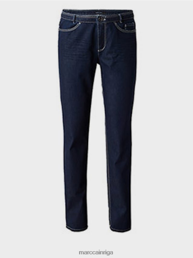 apģērbs tumši zils džinss VRBHXD834 Marc Cain džinsi ar košas krāsas šuvēm