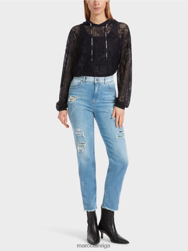 apģērbs vintage zils VRBHXD748 Marc Cain fyli džinsi ar iznīcinātiem efektiem