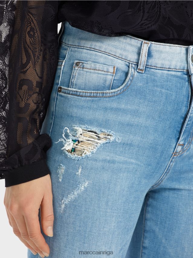 apģērbs vintage zils VRBHXD748 Marc Cain fyli džinsi ar iznīcinātiem efektiem