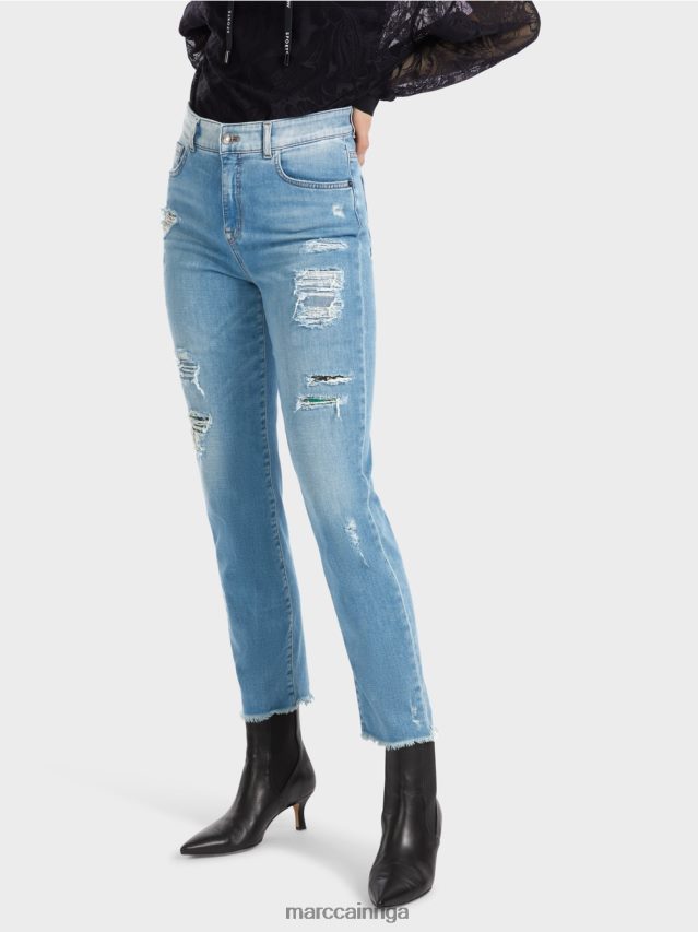 apģērbs vintage zils VRBHXD748 Marc Cain fyli džinsi ar iznīcinātiem efektiem