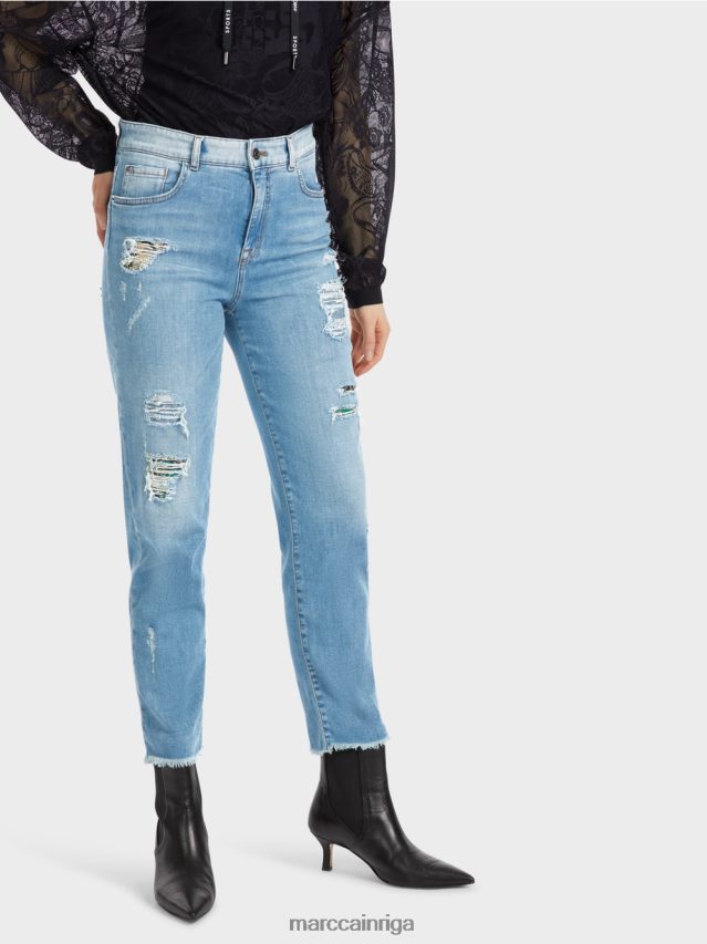 apģērbs vintage zils VRBHXD748 Marc Cain fyli džinsi ar iznīcinātiem efektiem