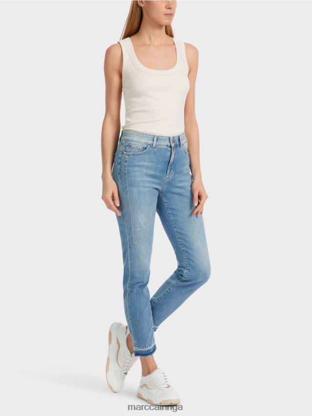 apģērbs vintage zils VRBHXD750 Marc Cain piecu kabatu silea džinsi ar lietotiem efektiem