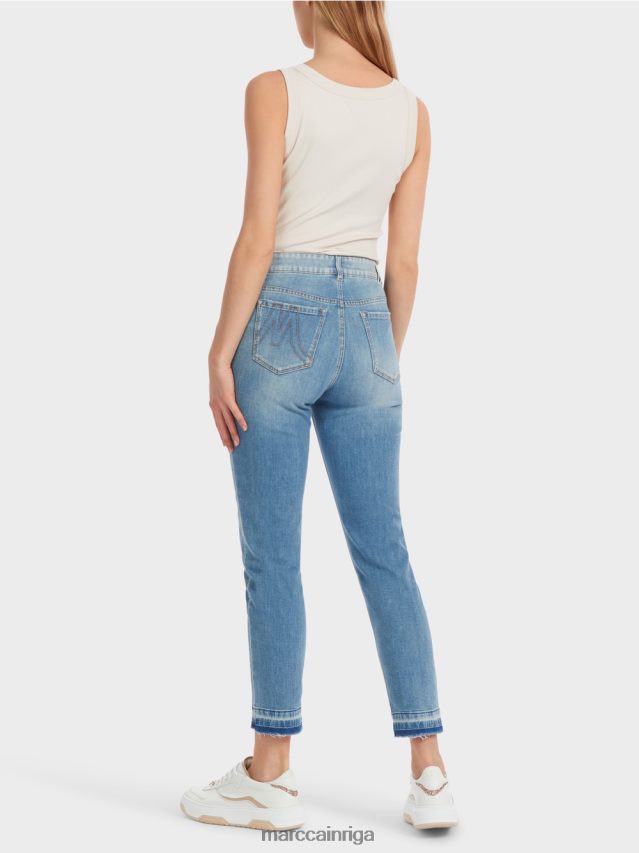 apģērbs vintage zils VRBHXD750 Marc Cain piecu kabatu silea džinsi ar lietotiem efektiem