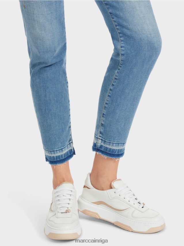 apģērbs vintage zils VRBHXD750 Marc Cain piecu kabatu silea džinsi ar lietotiem efektiem