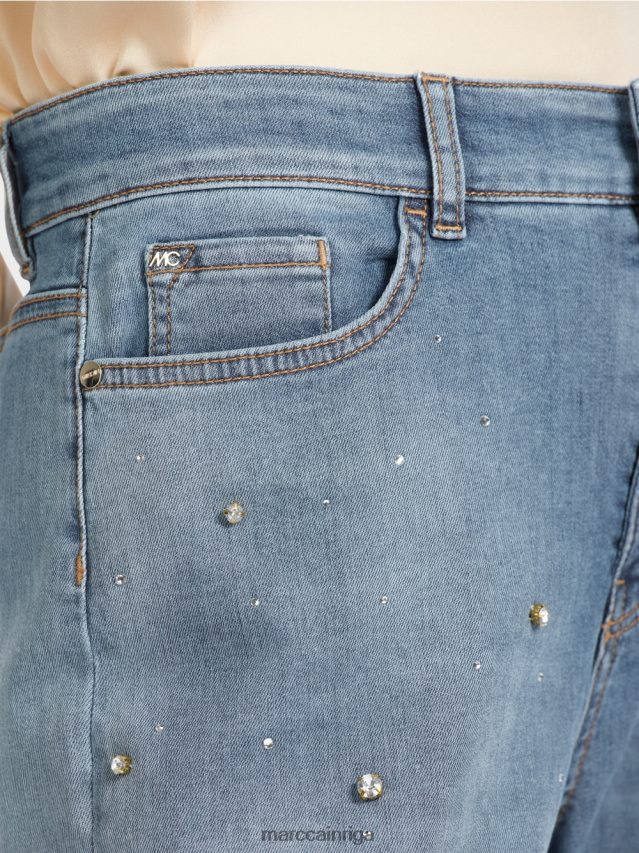 apģērbs vintage zils VRBHXD756 Marc Cain pērlēm izšūti warri džinsi