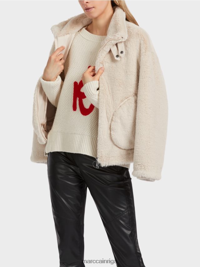 apģērbs Mandeļu piens VRBHXD316 Marc Cain jaka no jautras kažokādas