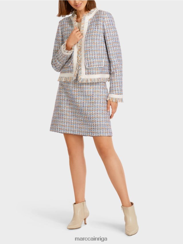 apģērbs atmosfēras zils VRBHXD442 Marc Cain īsa jaka no kokvilnas pušķa