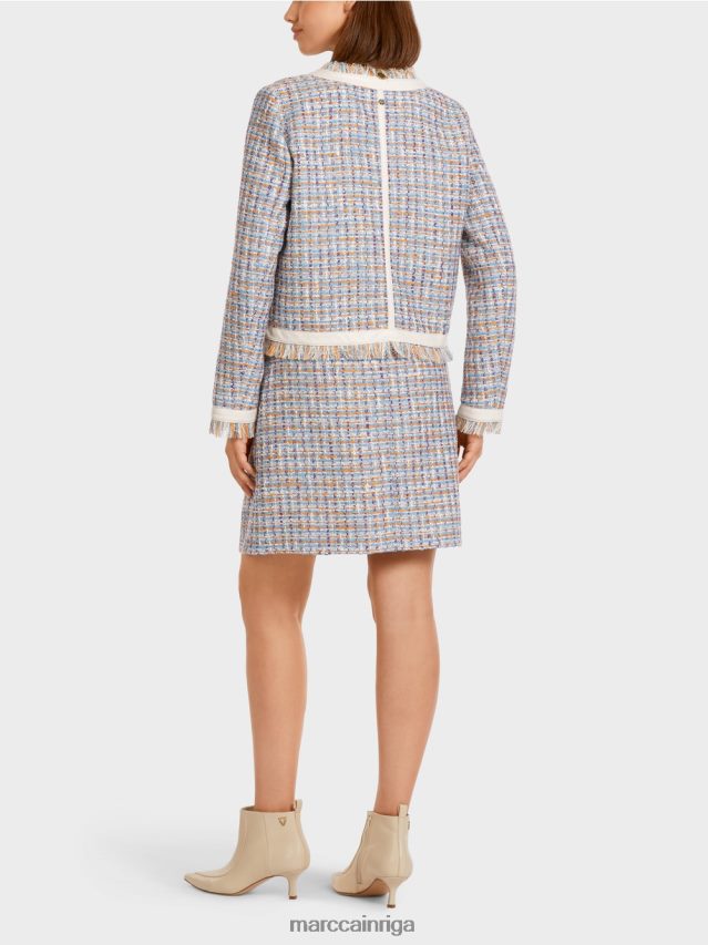 apģērbs atmosfēras zils VRBHXD442 Marc Cain īsa jaka no kokvilnas pušķa