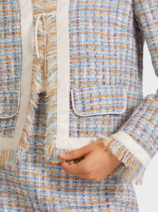 apģērbs atmosfēras zils VRBHXD442 Marc Cain īsa jaka no kokvilnas pušķa