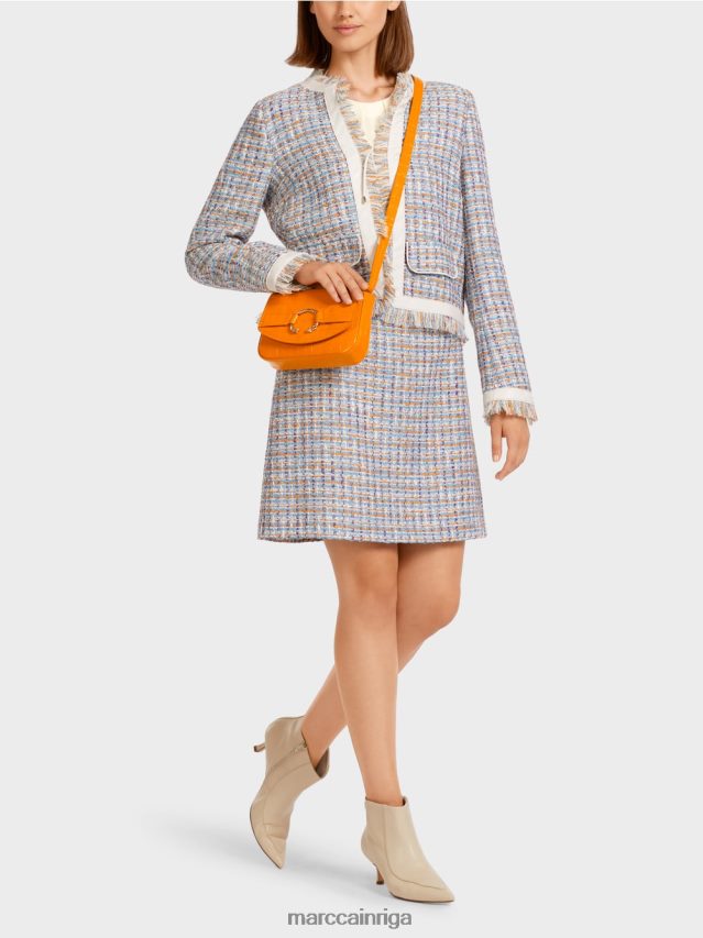 apģērbs atmosfēras zils VRBHXD442 Marc Cain īsa jaka no kokvilnas pušķa