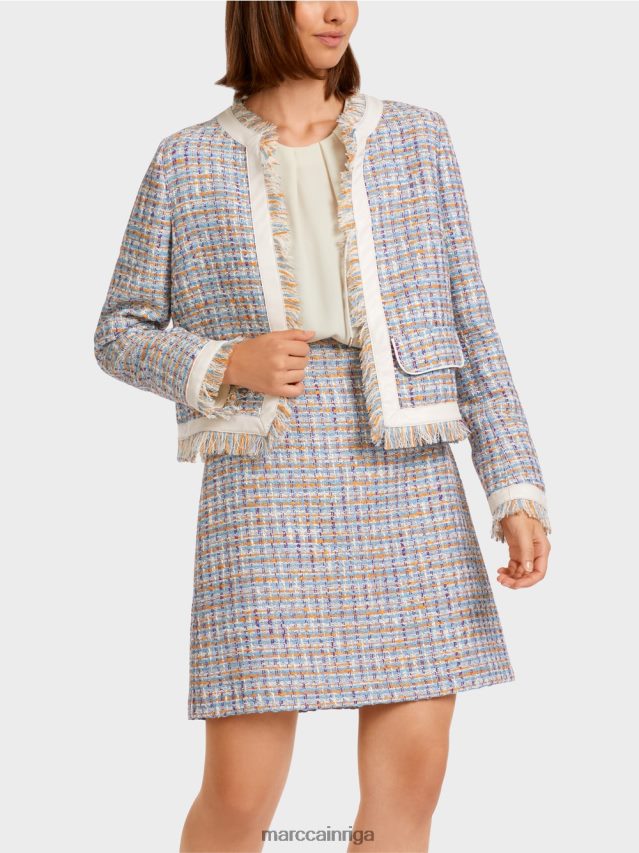 apģērbs atmosfēras zils VRBHXD442 Marc Cain īsa jaka no kokvilnas pušķa