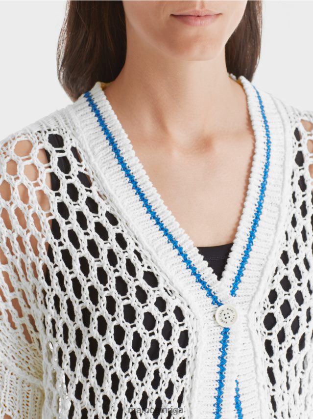 apģērbs balts VRBHXD362 Marc Cain Vācijā adīta perforēta jaka