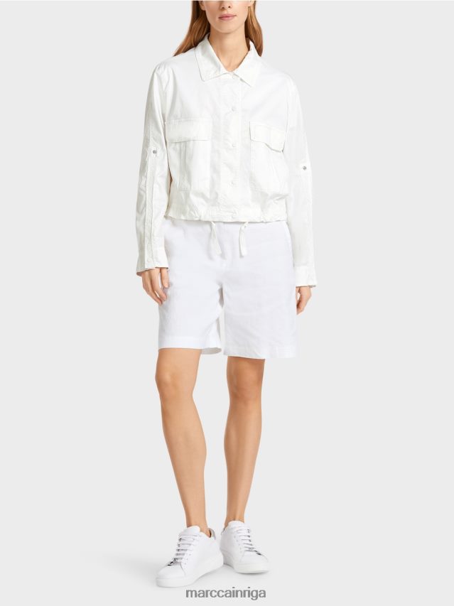 apģērbs balts VRBHXD373 Marc Cain viegla vasaras jaka ar bagāžas kabatām