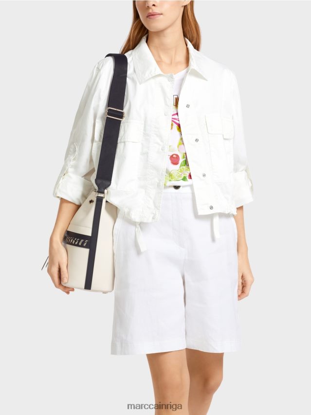 apģērbs balts VRBHXD373 Marc Cain viegla vasaras jaka ar bagāžas kabatām