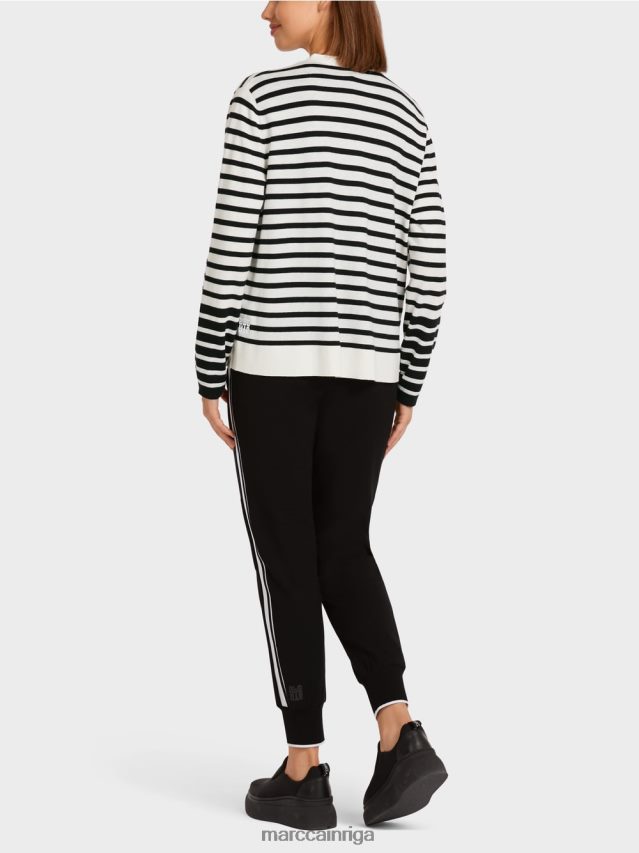 apģērbs balts un melns VRBHXD418 Marc Cain svītrains jaciņš