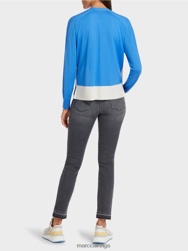 apģērbs debeszils VRBHXD429 Marc Cain jaciņa ar raglāna piedurknēm