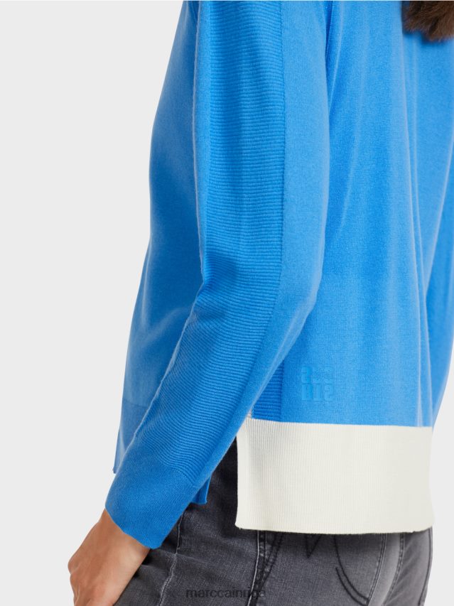 apģērbs debeszils VRBHXD429 Marc Cain jaciņa ar raglāna piedurknēm