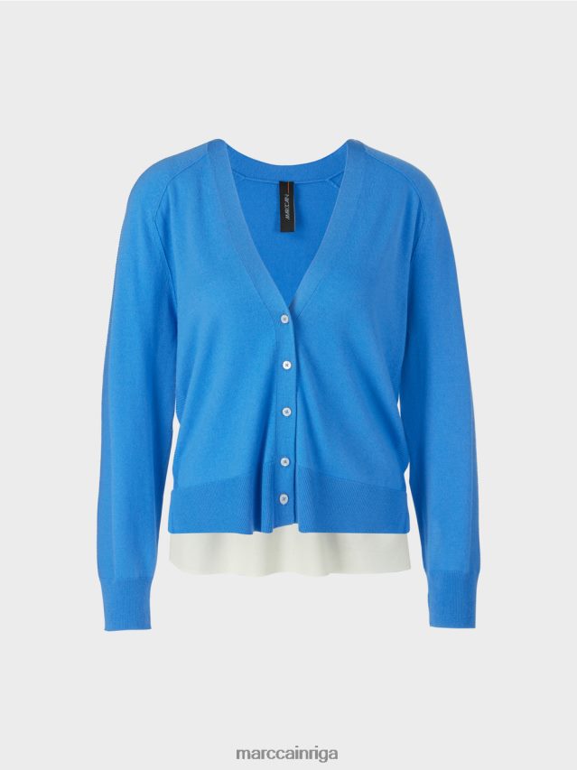 apģērbs debeszils VRBHXD429 Marc Cain jaciņa ar raglāna piedurknēm