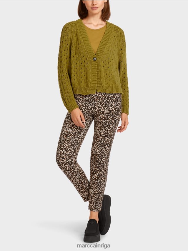 apģērbs dzeltena olīva VRBHXD412 Marc Cain jaka "adīts Vācijā"