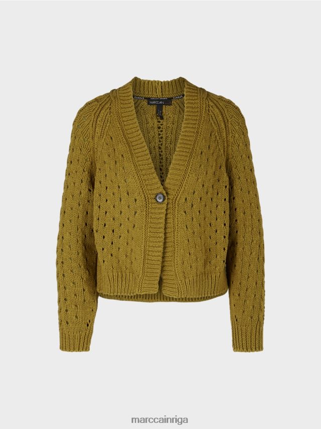 apģērbs dzeltena olīva VRBHXD412 Marc Cain jaka \"adīts Vācijā\"