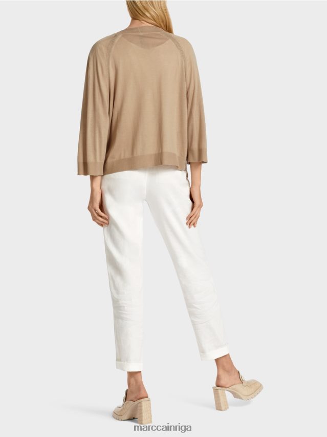 apģērbs dziļas smiltis VRBHXD382 Marc Cain brīvs adīts raglāna jaka