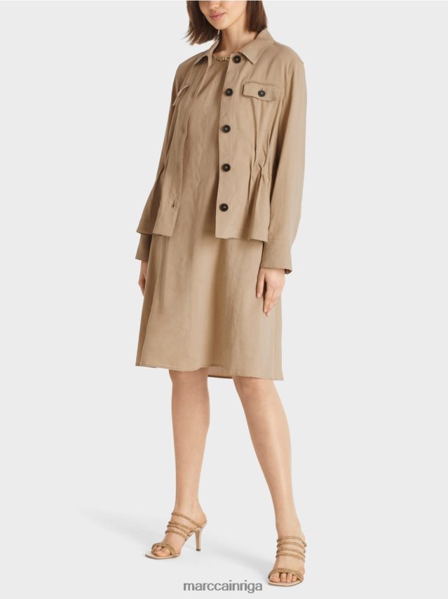 apģērbs dziļas smiltis VRBHXD385 Marc Cain sievišķīga lina jaka