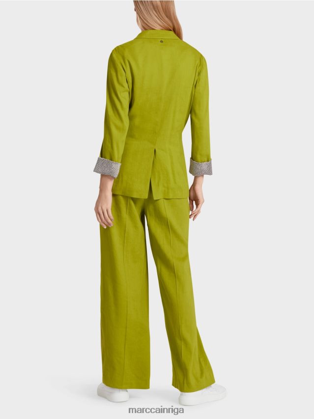 apģērbs dziļi olīvzaļa VRBHXD190 Marc Cain divrindu lina jaka
