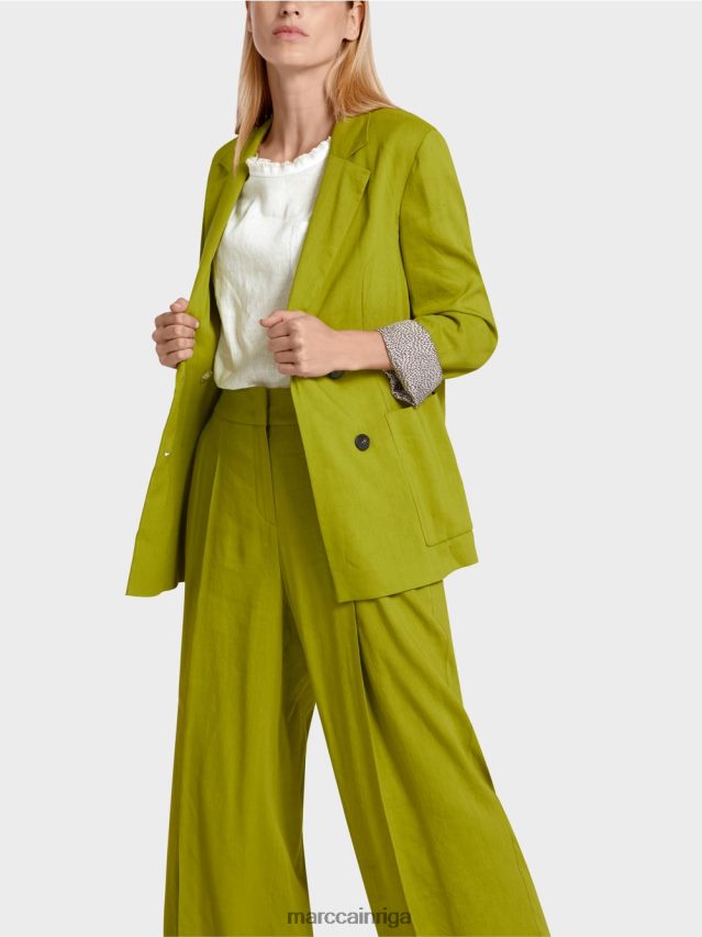 apģērbs dziļi olīvzaļa VRBHXD190 Marc Cain divrindu lina jaka