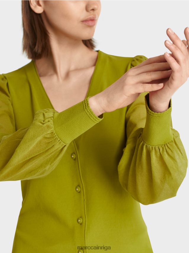 apģērbs dziļi olīvzaļa VRBHXD365 Marc Cain sievišķīga \"pārdomāt kopā\" ​​jaka