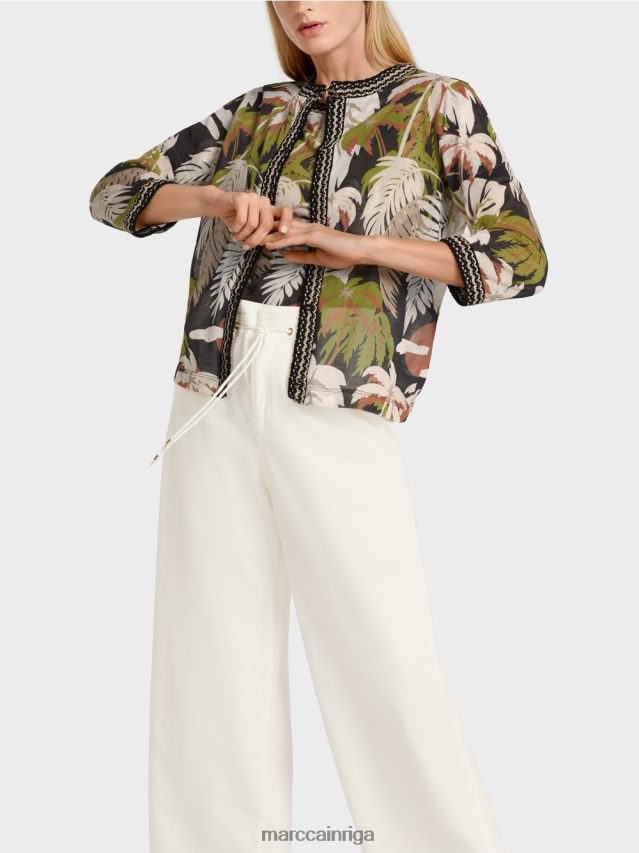 apģērbs dziļi olīvzaļa VRBHXD381 Marc Cain brīvs jaciņš \"adīts Vācijā\"