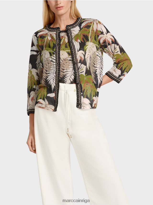 apģērbs dziļi olīvzaļa VRBHXD381 Marc Cain brīvs jaciņš \"adīts Vācijā\"