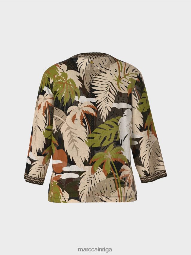 apģērbs dziļi olīvzaļa VRBHXD381 Marc Cain brīvs jaciņš \"adīts Vācijā\"