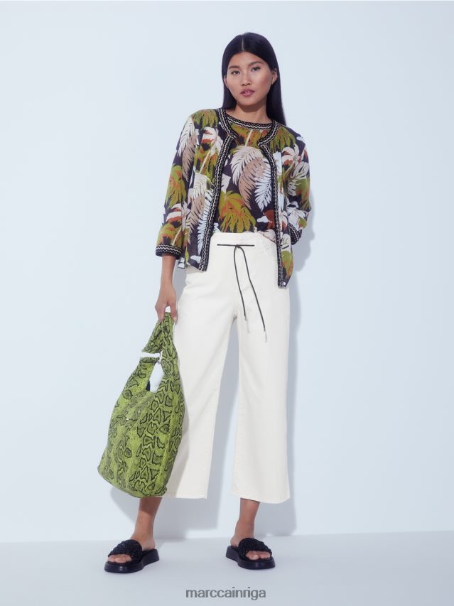 apģērbs dziļi olīvzaļa VRBHXD381 Marc Cain brīvs jaciņš \"adīts Vācijā\"