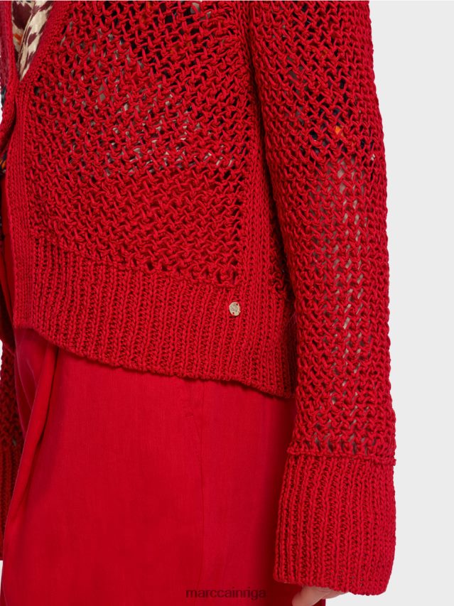 apģērbs dziļi sarkans VRBHXD359 Marc Cain \"pārdomāt kopā\" ​​jaka