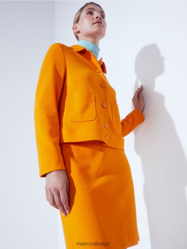 apģērbs dzidrs oranžs VRBHXD441 Marc Cain īsa jaka džinsa stilā