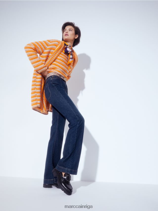 apģērbs dzidrs oranžs VRBHXD446 Marc Cain gara jaka \"adīts Vācijā\"