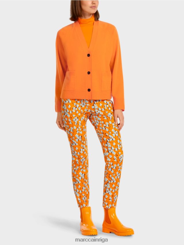 apģērbs dzidrs oranžs VRBHXD447 Marc Cain elegants jaciņš ar šķēlumiem sānos